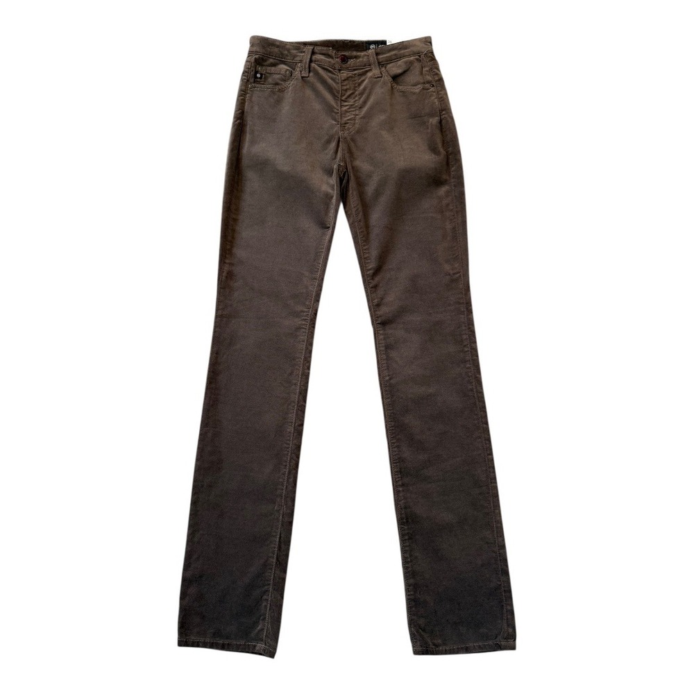 AG Jeans Mari Extended‎ High Rise Slim Straight Corduroy Pants Rich Umber Size 4